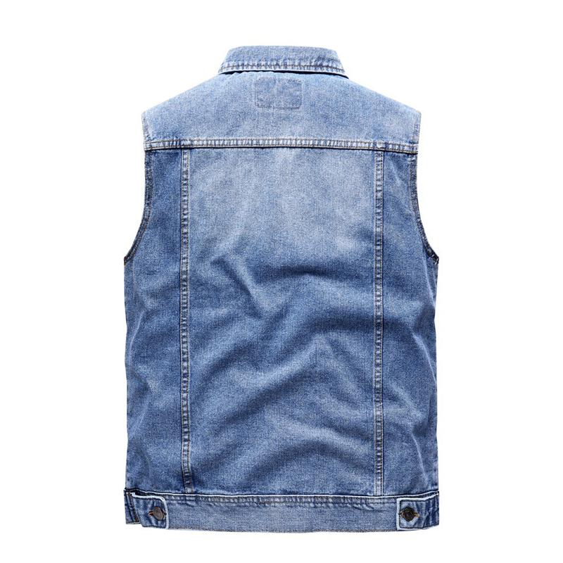 Zomer en Herfst Koreaanse Stijl Denim Vest Mannen Slim Fit Verweerd Mouwloos Tanktop Mannen Mode Mouwloos Vest Grote Maten Vest