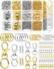 Complete Keychain Making Kit Lobster Claw Clasps Swivel Snap Hooks Key Rings for DIY Jewelry Crafts Beginners Gifts