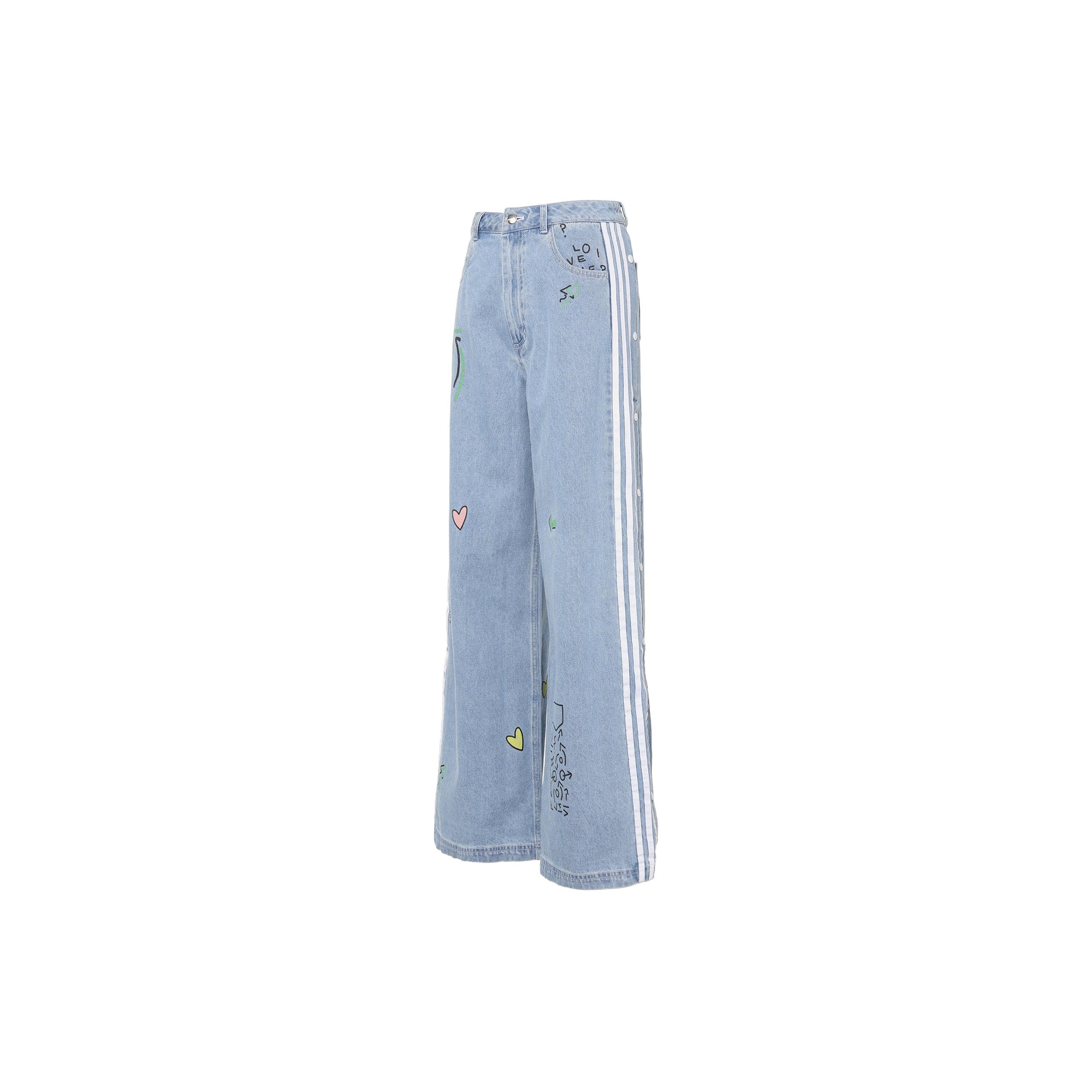 (WMNS) adidas Fiorucci Denim Track Pants Asia Sizing Blue Women s FL4153 XL