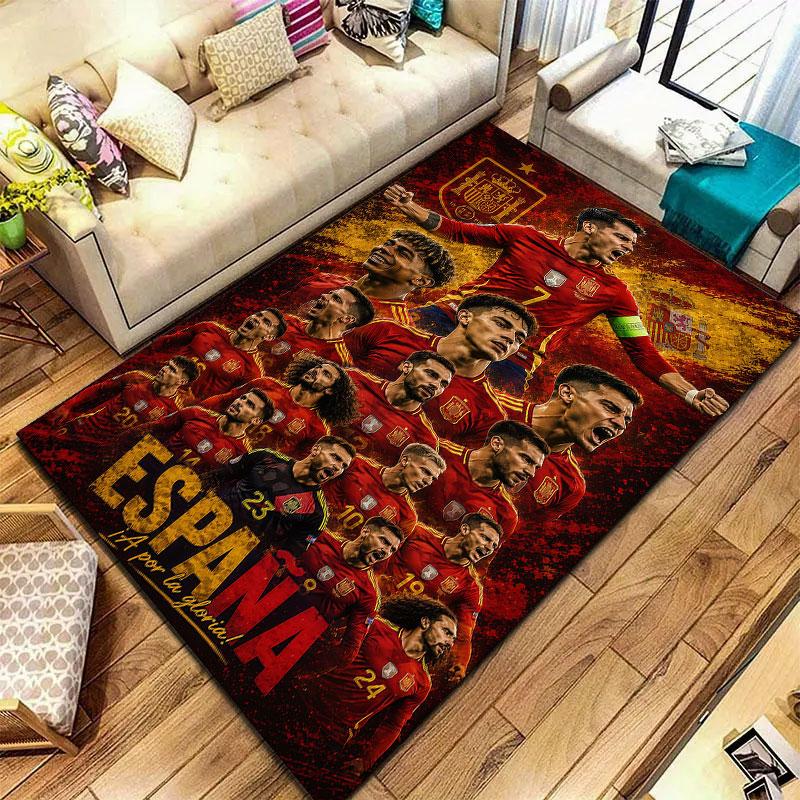 Spain National Football Team Carpet Rug for Living Room Bedroom Home Sofa Decoration,Kids play Non-slip Floor Mat