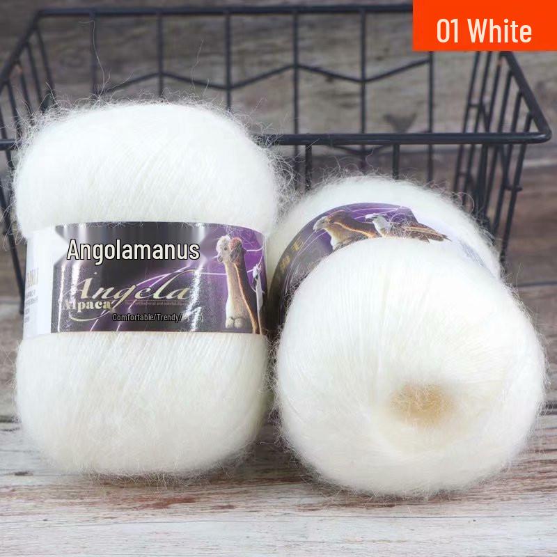 Angora Mohair Yarn - 42g Fine Long-Hair for Crochet, Knitting & Machine Use, Ideal for Coats & Shawls, Free Shipping