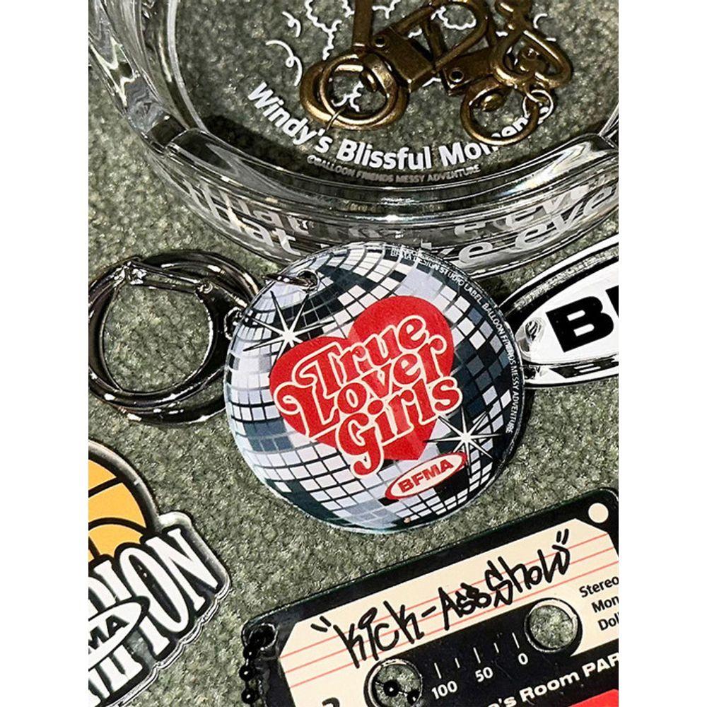 

BALLOON FRIENDS MESSY ADVENTURE VNTG Retro Mirror Ball Acrylic Keychain mirror ball