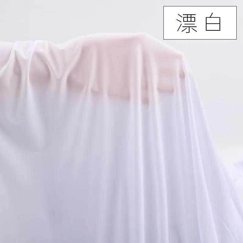 High Elastic Ice Silk Fabric Light Four-Sided Elastic Spring and Summer Clothing Dress Sunscreen Lining Sleeve Fabric