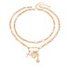 European & American Multi-Pendant Rhinestone Heart Necklace