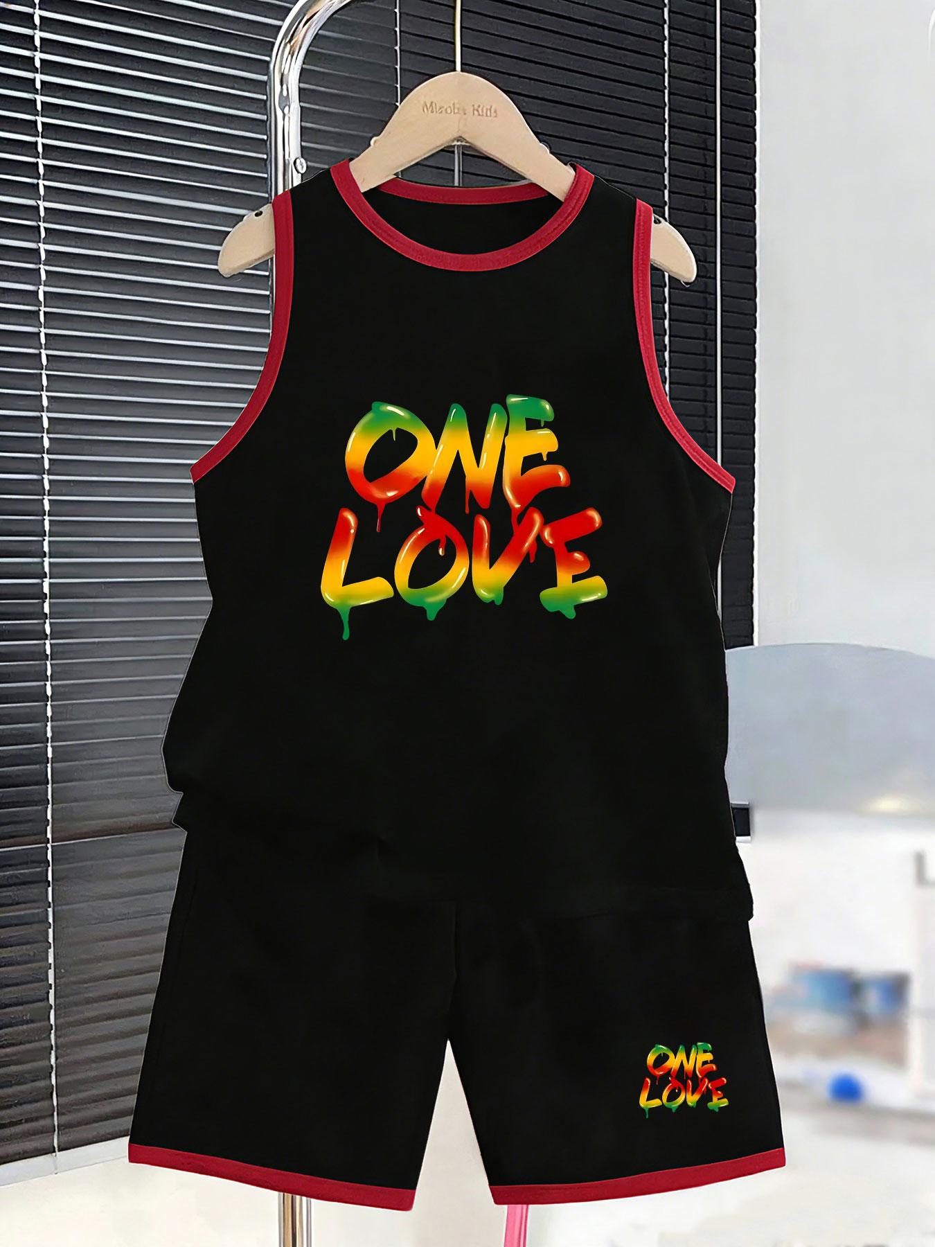 

Boys’ trendy art letter set. Breathable fabric, bold prints, loose fit for stylish summer daily outfits. 2-3Y чёрный