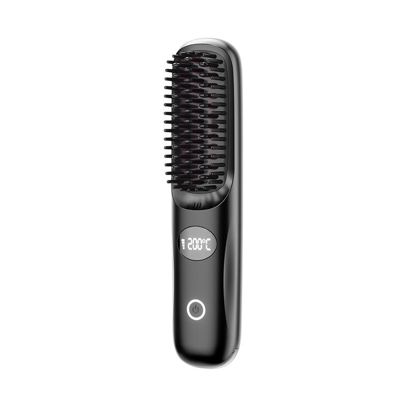 Rechargeable Ceramic Hair-Safe Wireless Straightening & Curling Brush