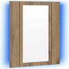 Vidaxl Szafka Łazienkowa Z Lustrem I Led, Dąb Artisan, 40X12X45 Cm