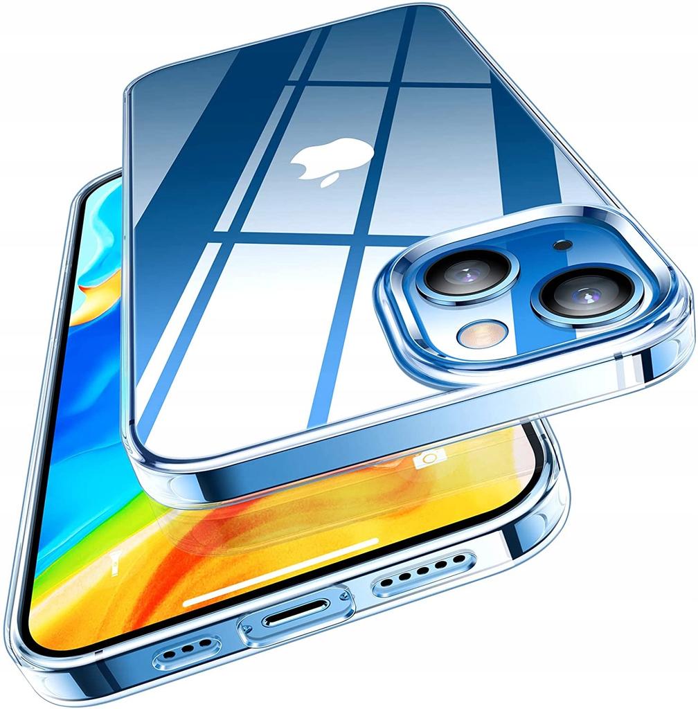 Case for iPhone 13 | 14 Silicone Clear Case Slim Back + 9H Glass