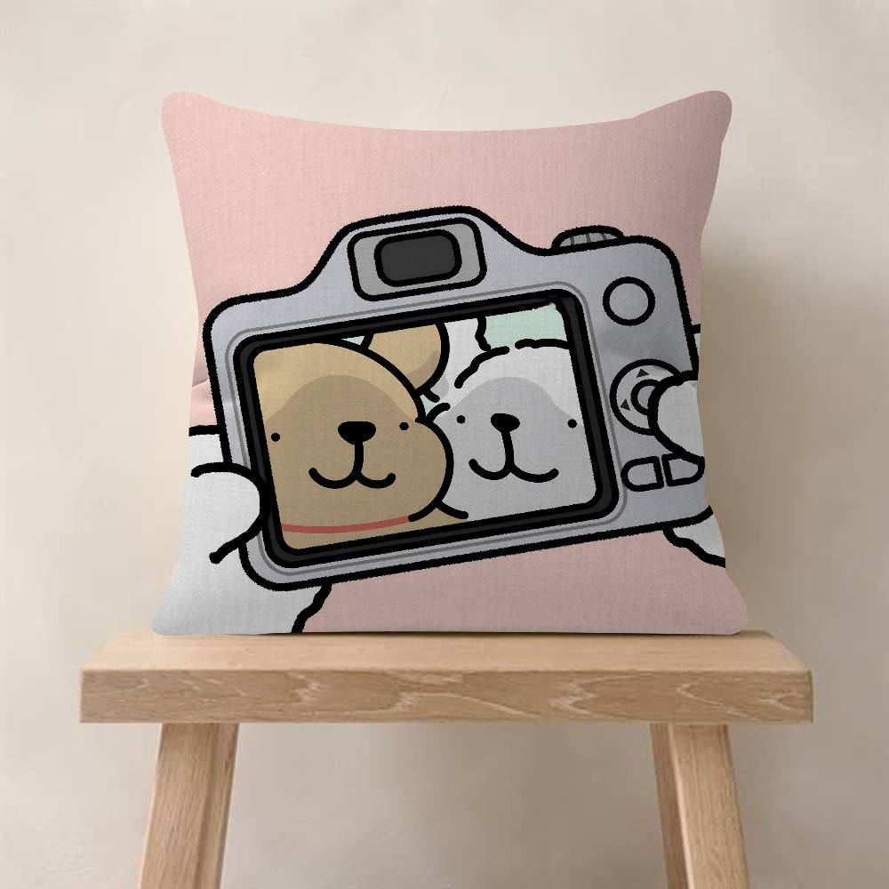 Line P-Puppys Cute Dog Cushion Cover 30X50 Polyester Sofa Cushions Decorative Throw Pillows Home Decoration Pillowcover