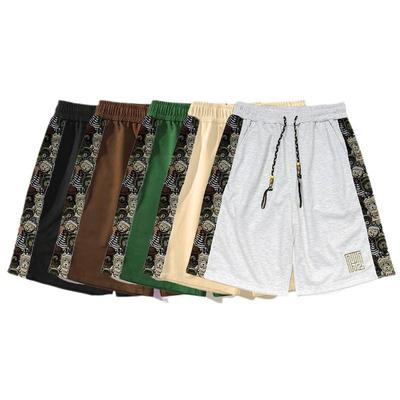Nakışlı Dikişli Şort Erkek Yazlık İnce Stil Düz Paça Bol Kesim Günlük Spor Beş Çeyrek Pantolon