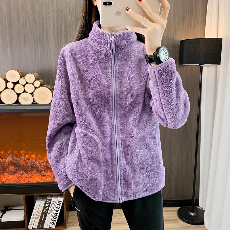 Unisex Polar Fleece Thick Jacket - Coral Fleece Liner for Autumn and Winter