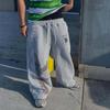 Y2K High-Waisted Printed Embroidered Street Guard Pants Spring Summer Casual Straight Leg Double Waist Design Fashionable