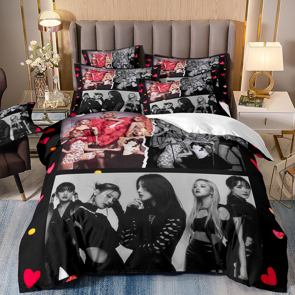 Fashion gidle girl group Bedding Sets Queen King Size Quilt Cover Duvet Cover Sets With Pillowcases Adults Christmas Gifts