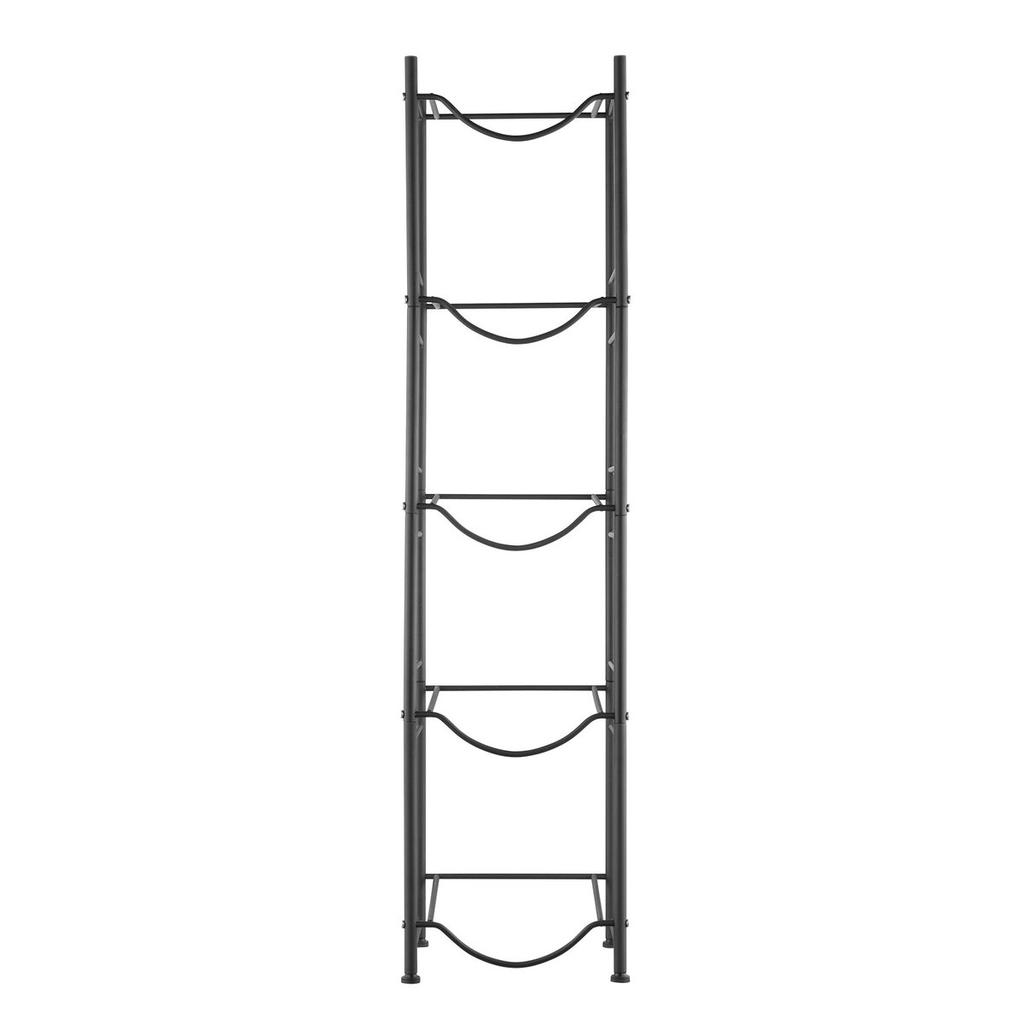 5 Tiers Water Jug Holder Single Row Water Bottle Rack for 5 Bottles Black