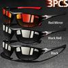 2 Pieces Fashion Vintage Sports Sunglasses Men Women Fishing Running Cycling  Sport Man Sun Glasses Anti-Glare UV400 Eyewear