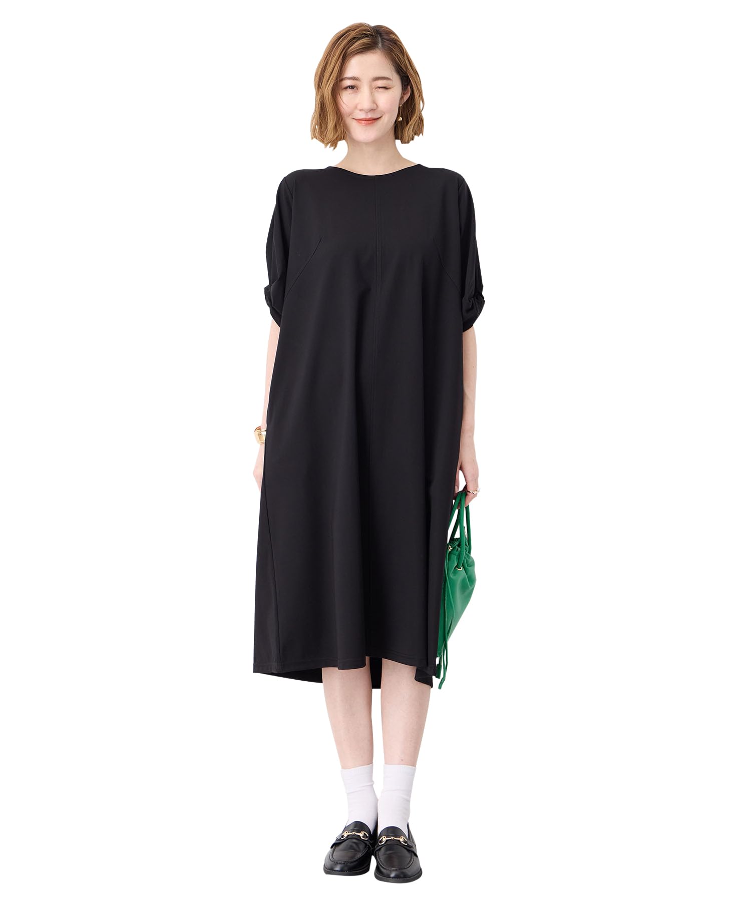 

Маленькое платье Petit Honfleur с рукавами-скрутками каноко черное женское 525217, чёрный