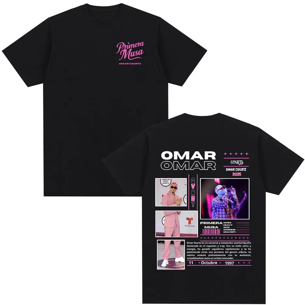 Hot Omar Courtz Primera Musa Tour Album Poster Graphic Print T-Shirt Men Women Streetwear Hip Hop Fashion Casual Cotton Short Sleeve Summer New Tee