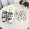 Korean Style Mid-calf Socks Grey Checkered Boneless Pile Socks New Cotton Socks  Spring Summer