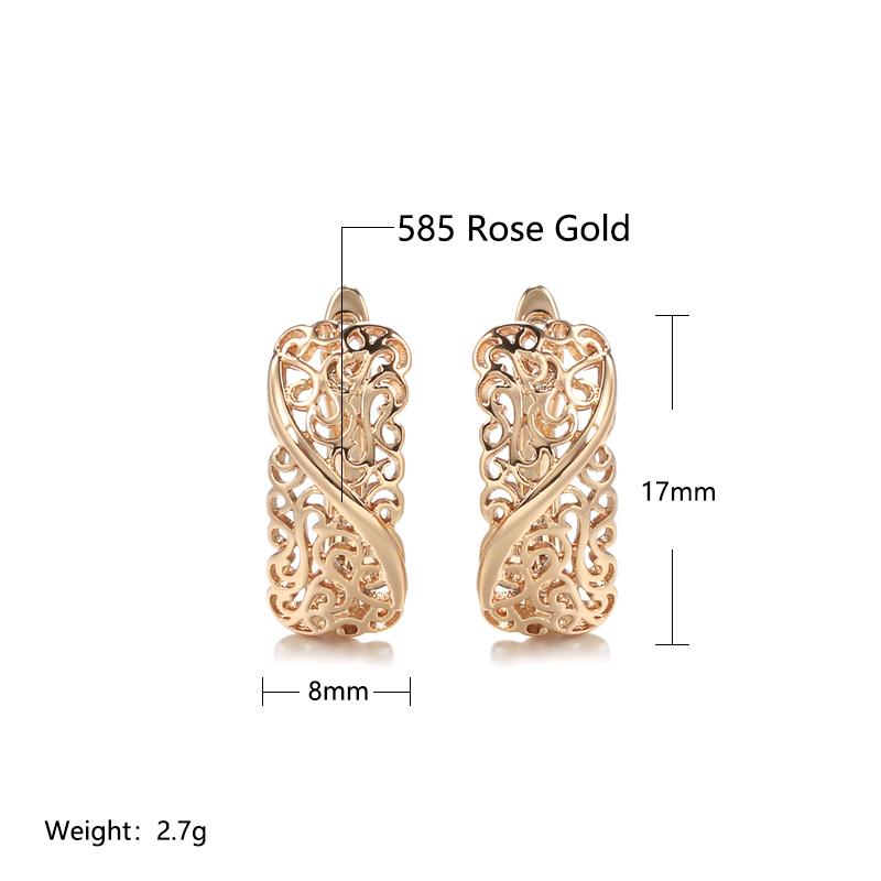 Vintage Rose Altın Etnik Çiçek Küpeler Altın Boho Düğün Klips Küpeler Kadınlar İçin Zarif Moda Takı Hediye