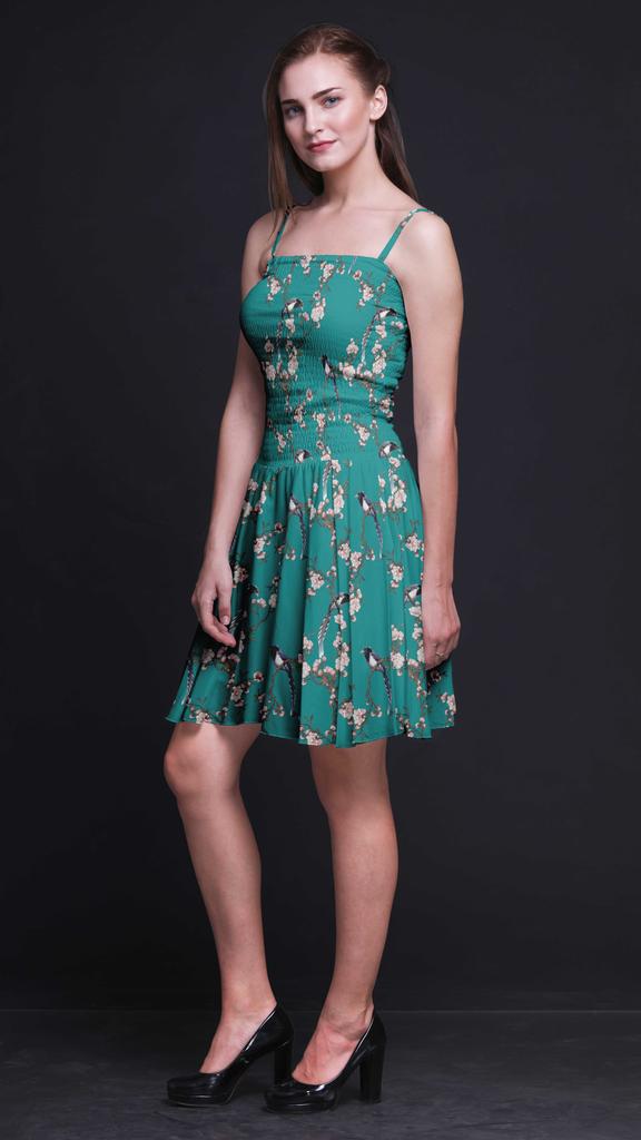 Bimba Bird Women Sleeveless Mini Flowy Tank Summer Sun Dress Floral Print