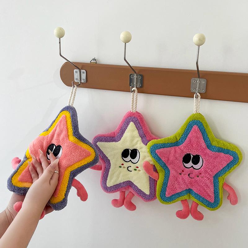 Cartoon Hanging Absorbent Hand Towel - Lint-Free for Bathroom & Kitchen