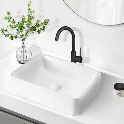 Countertop Washbasin - NETTLIFE - Square Basin - White Ceramic - 48x37x13.5 Cm - Lotus Effect