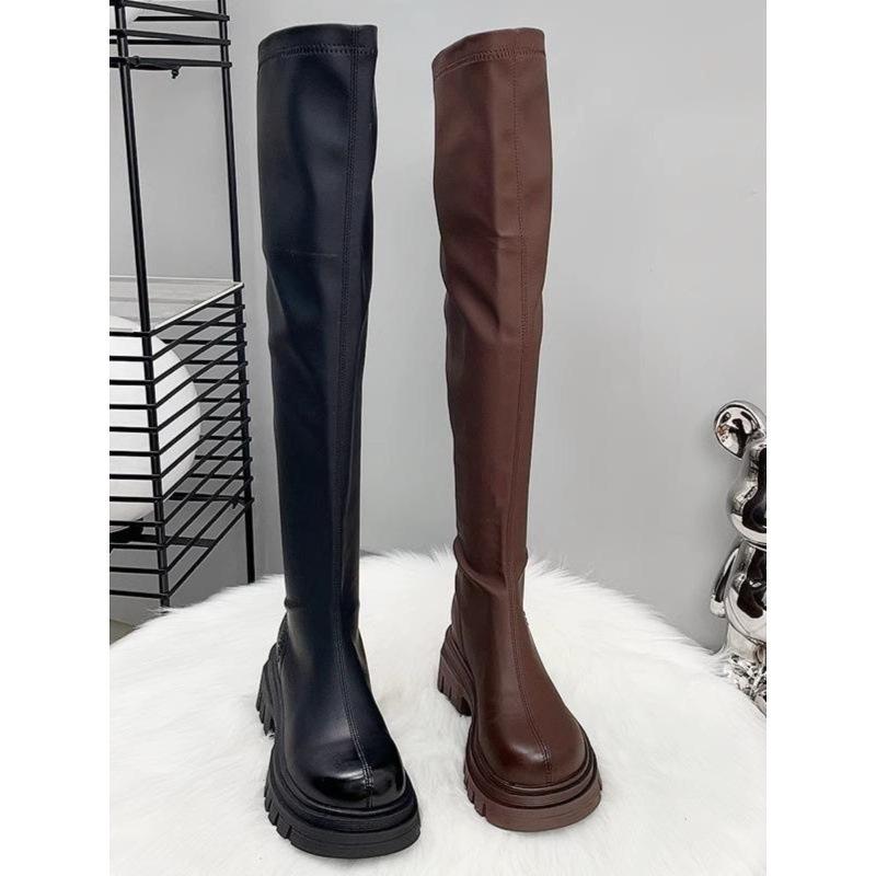 Over Knee Boots Women'S Boots Platform Knight Boots Autumn And Winter Fleece Elastic Boots Skinny Boots Boots