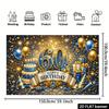 60th Birthday Banner Backdrop with Balloons, Cake & Gift Box Decorations Suitable for Home, Yzb