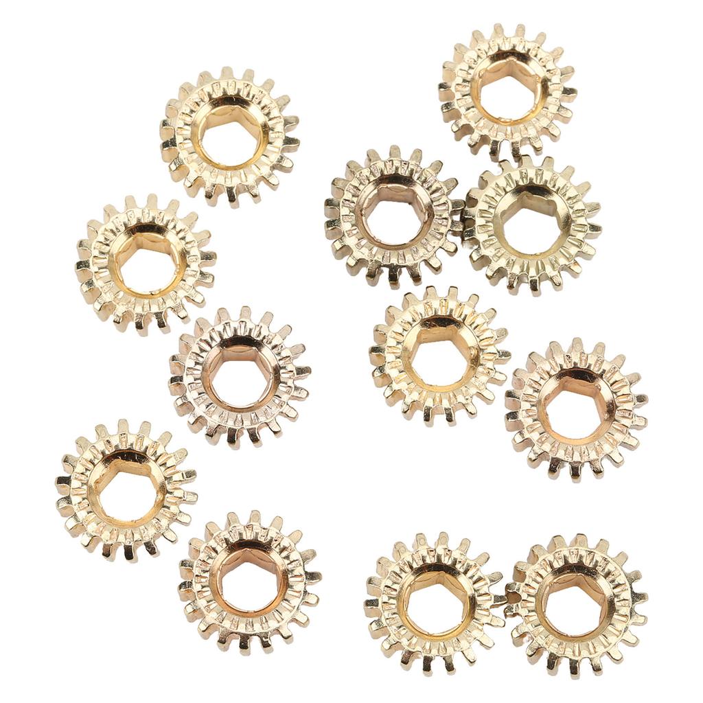 12 Pcs Tuning Peg Gear 12mm Diameter 1:18 Ratio Hex Hole Metal Guitar Machine Heads Mount Gear Gold