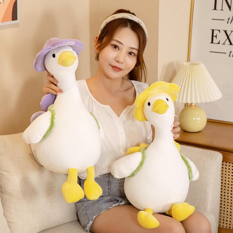 Cute Yellow Duck Plush Toy With Hat Perfect For Kids' Birthdays