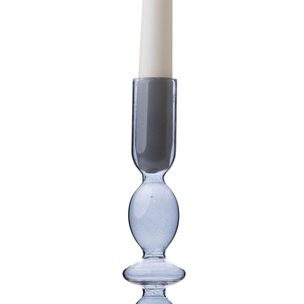 Hestia Glass Candle Holder Grey 26.5 X 9cm