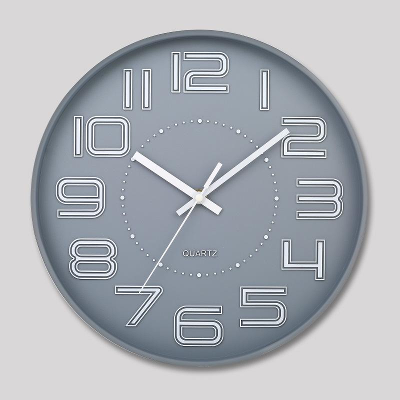 12 Inch 30CM Silent Wall Clock, Creative and Fashionable, Three-dimensional Digital Minimalist Clock for Home Living Room