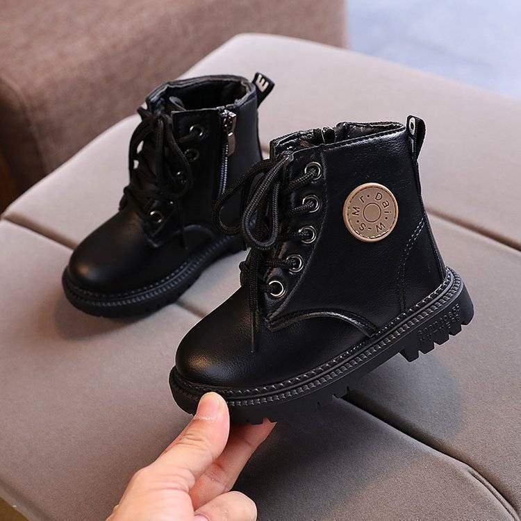 Children's Martin boots girls baby short boots autumn and winter 2025 new British style boys soft bottom velvet girls versatile