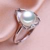 seniko Natural Freshwater Pearl Rings For Women Fashion Female Cubic Zirconia CZ Ring Pearl Jewelry Adjustable Ring