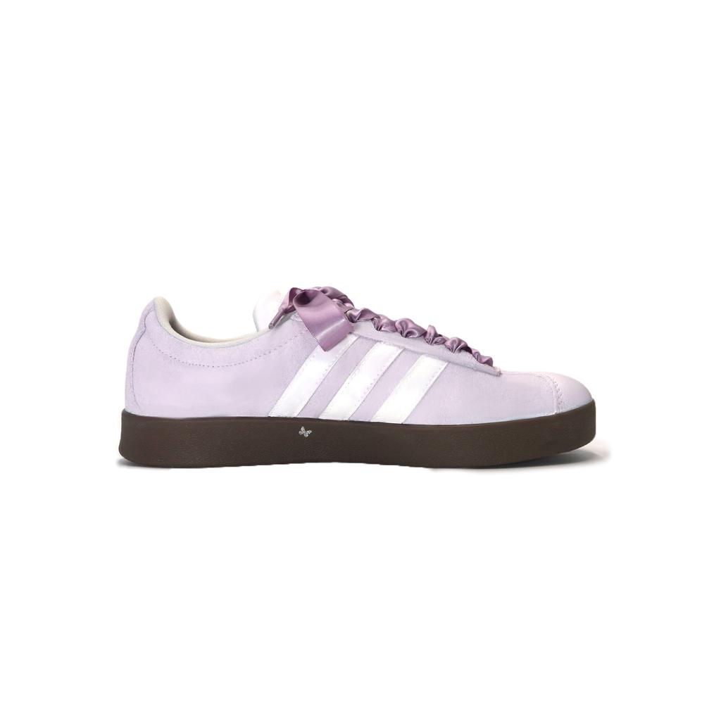 Adidas VL COURT 2.0 Slip Resistant Abrasion Resistant Low top Skateboard Shoes Unisex Purple White HQ1802(team665-)