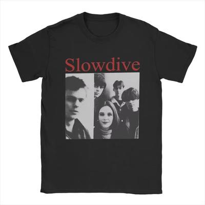 Slowdive 90er T-Shirt für Herren 100% Baumwolle Freizeit-T-Shirts Rundhals-Tees Kurzarm-Kleidung Geschenk