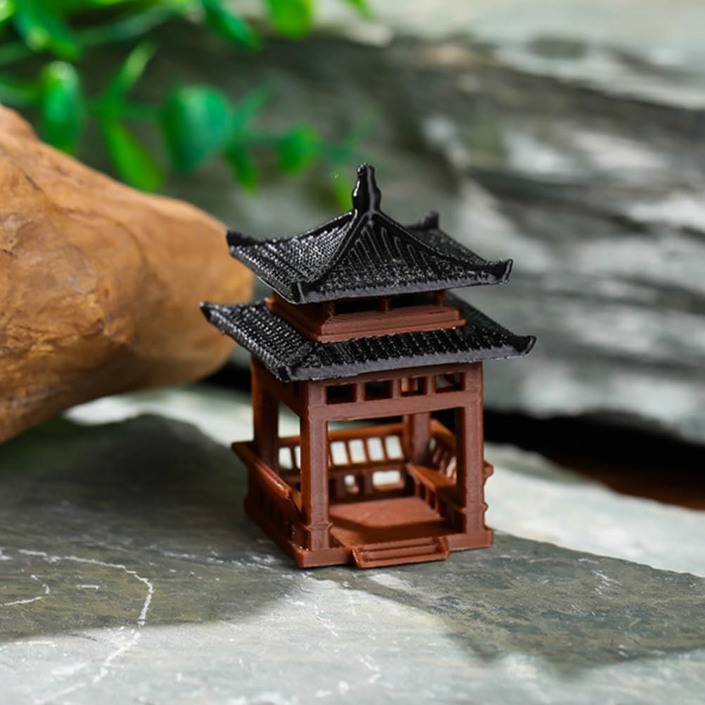 HANABASS Mini Pagoda Statue Fairy Accessories Garden Miniature Hexagon Pavilion Figurine for Flower Vase Micro Landscape Asian Zen Garden Aquarium