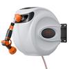 VEVOR Retractable Garden Hose Reel, 1/2" x 131.23 ft Wall Mounted Hose Reel, Heavy Duty Garden Hose Reel with 9 Patterns Nozzle, Any Length Lock