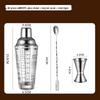 Chixing Professional Stainless Steel and Glass Cocktail Shaker Set