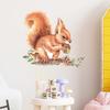 Cartoon Cute Squirrel with Pinecone Wall Sticker for Kids Room Kindergarten Home Decor Self-Adhesive Removable Decal