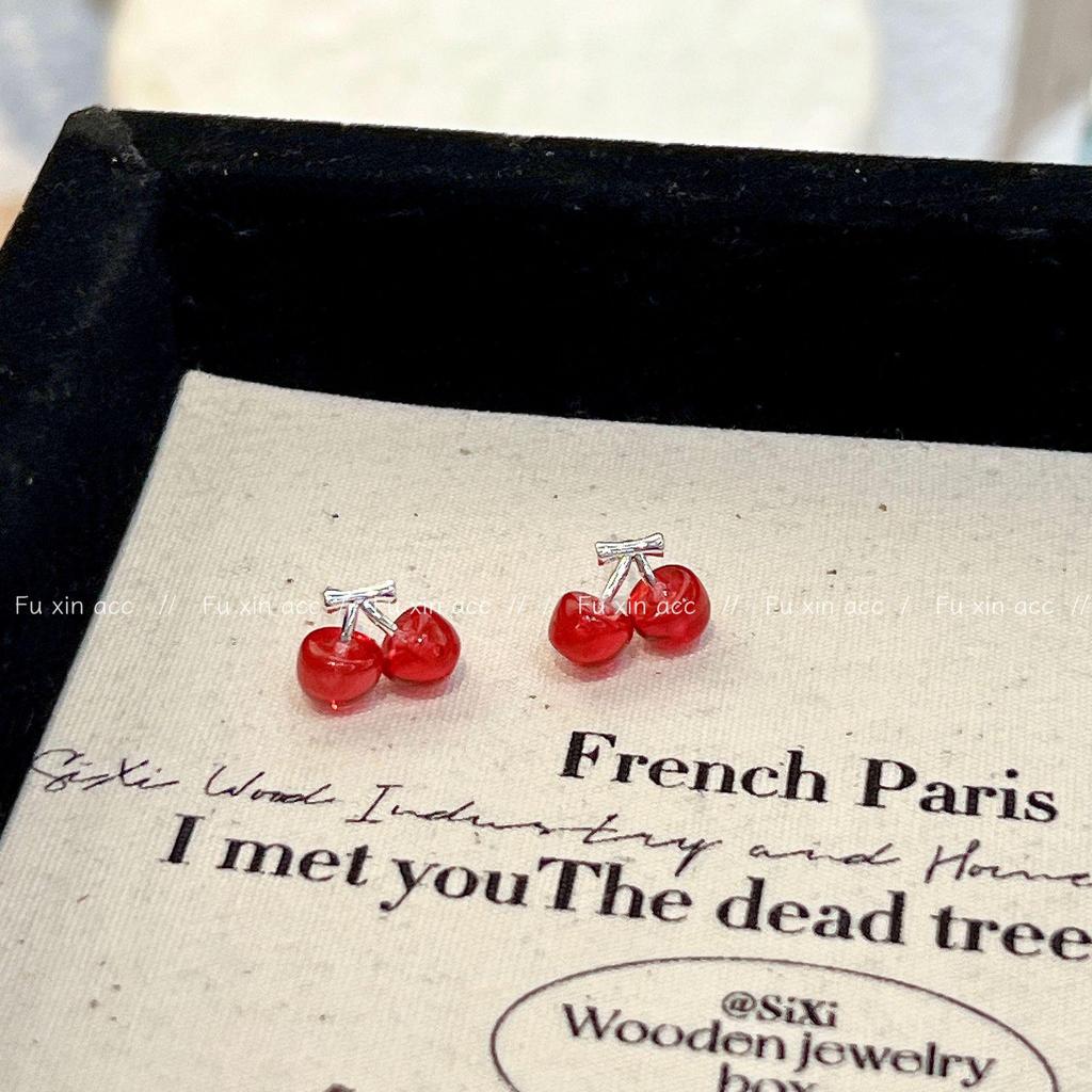 Exquisite Red Cherry Earrings: High-Grade, Versatile Design