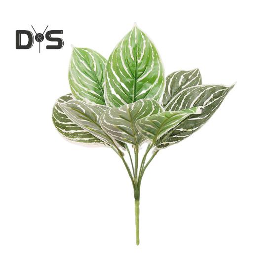 1 Branch Exquisite Workmanship Artificial Green Plant No Water Need Useful 9 Heads Fake Perilla Leaf Artificial Plant Decoration