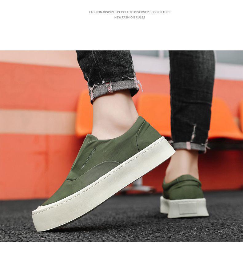 2025 Summer Men's Non-Slip Breathable Canvas Sneakers with Thick Sole