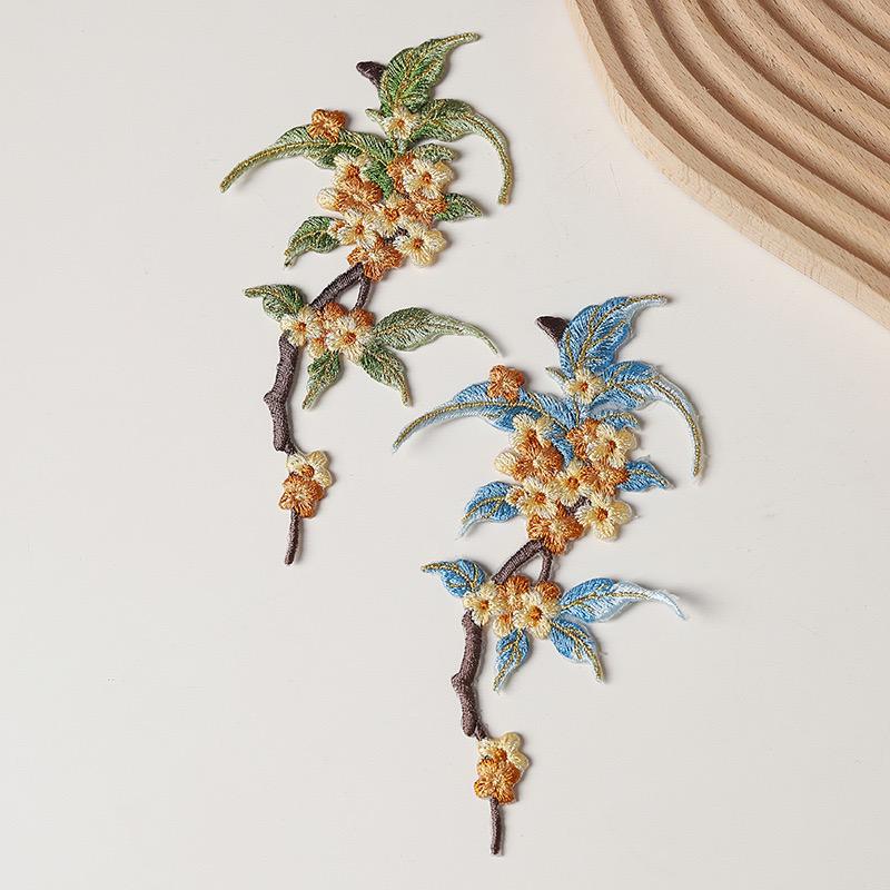 Ancient Style Phalaenopsis Embroidery Patch for Clothes, Pants, Bags & Hanfu DIY