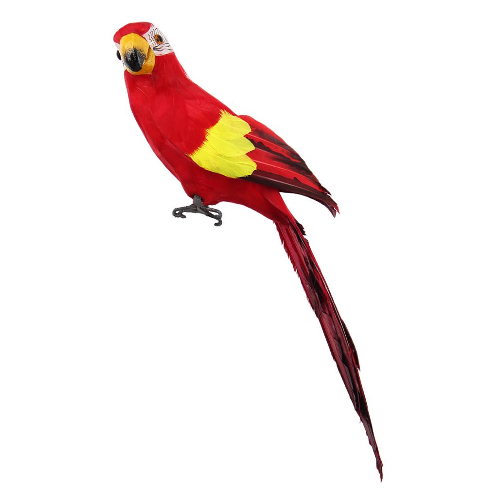 1 Piece Artificial Feathered Birds  Large 45CM Artificial Parrot Bird Parrot Figure for Outdoor Garden Decoration