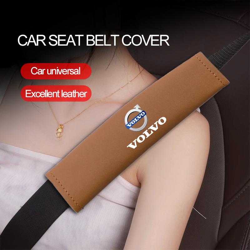 Car Seat Belt Cover Leather Shoulder Protection Cover Sticker For Volvo XC90 V90 V60 XC60 V40 EC40 EX40 S80 S60 S90 C40 XC40 V70