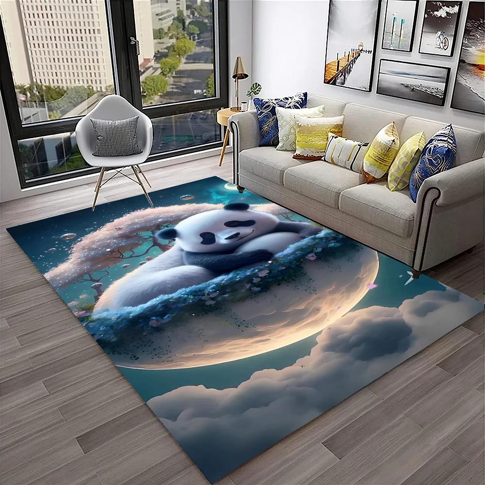 3D Cartoon Cute Panda Animal Child Play Carpet Rug for Home Living Room Bedroom Sofa Doormat Decor,Area Rug Non-slip Floor Mat