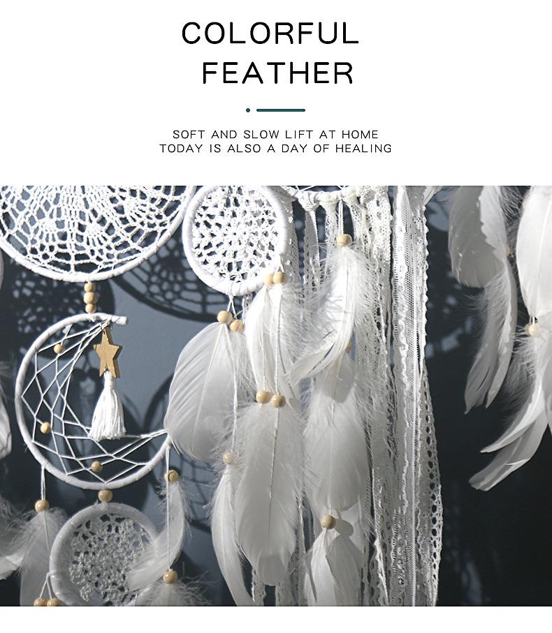 Nordic Five-Piece Feather Dream Catcher Wall Hanging Decor Set