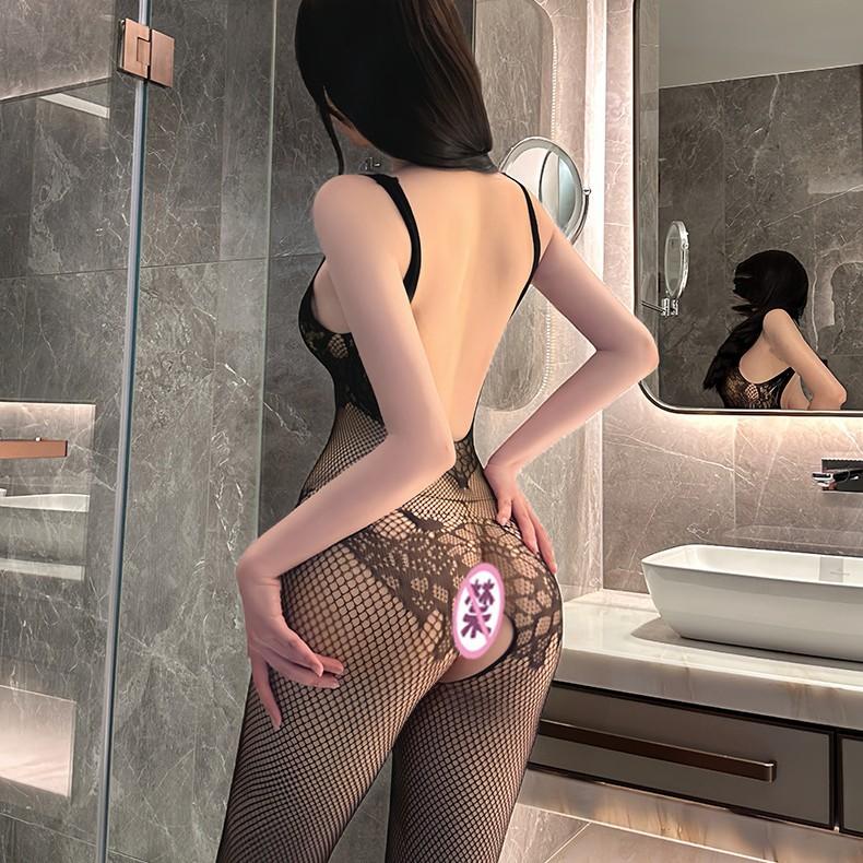 Sex Underwear Tight Large Size One-piece Net Clothes Women's Open Crotch Free Temptation Open Net Socks Wholesale