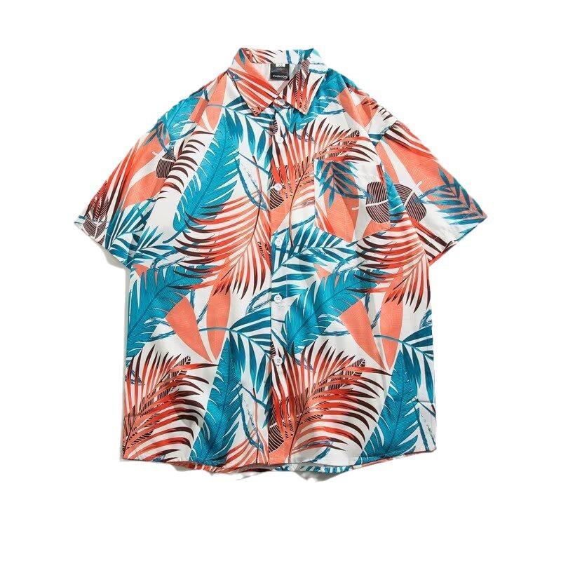 Herren Floral Retro Strandhemd - Kurzarm, Lockerer Schnitt, Trendiger Hongkong-Stil